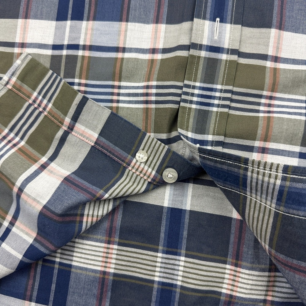 Brooks Brothers Shirt Mens Extra Large Blue Plaid Madison‎ Button Down Non-Iron - Picture 6 of 12